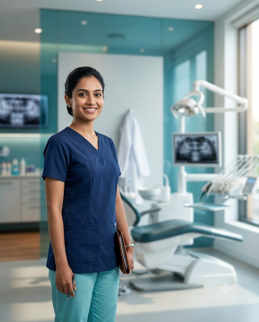 BDS student in a dental clinic